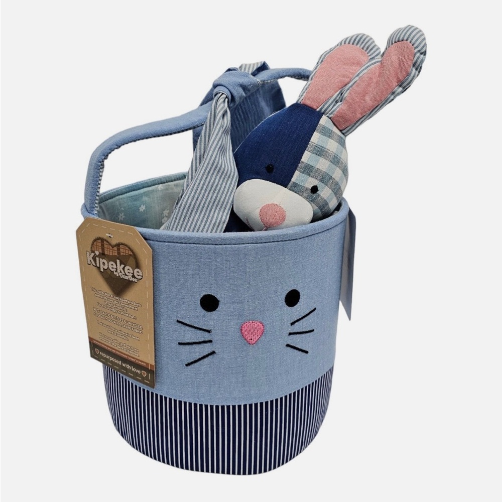 NEW 4 Piece Blue Bunny Plush Gift Basket Kipekee by DanDee Easter Spring
